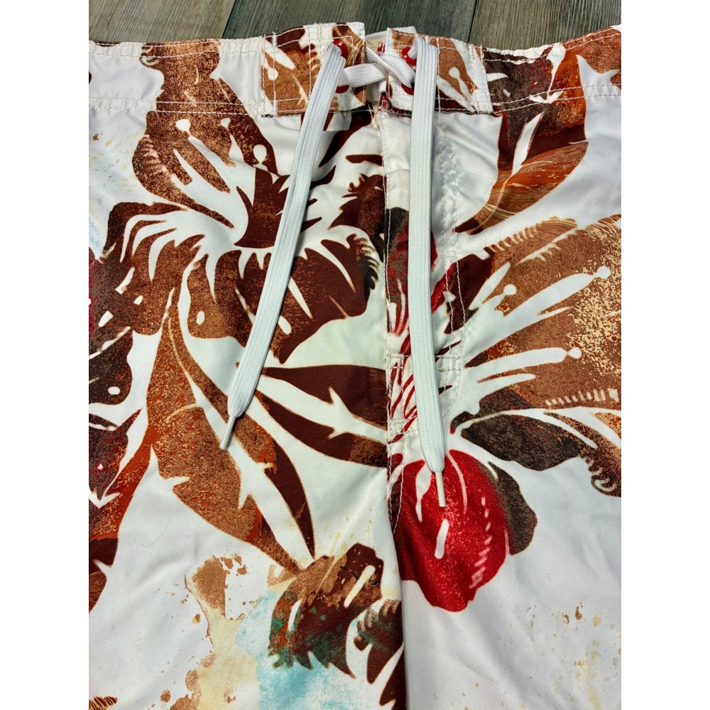 Breakwater Y2K Hawaiian Floral Swim Trunks Board Shorts Tropical Surf XL - Picture 4 of 8